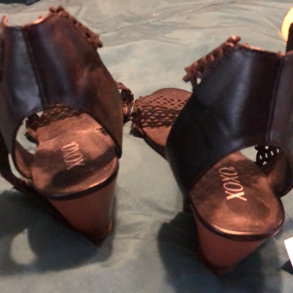 Xoxo Black wedge shoes NWT